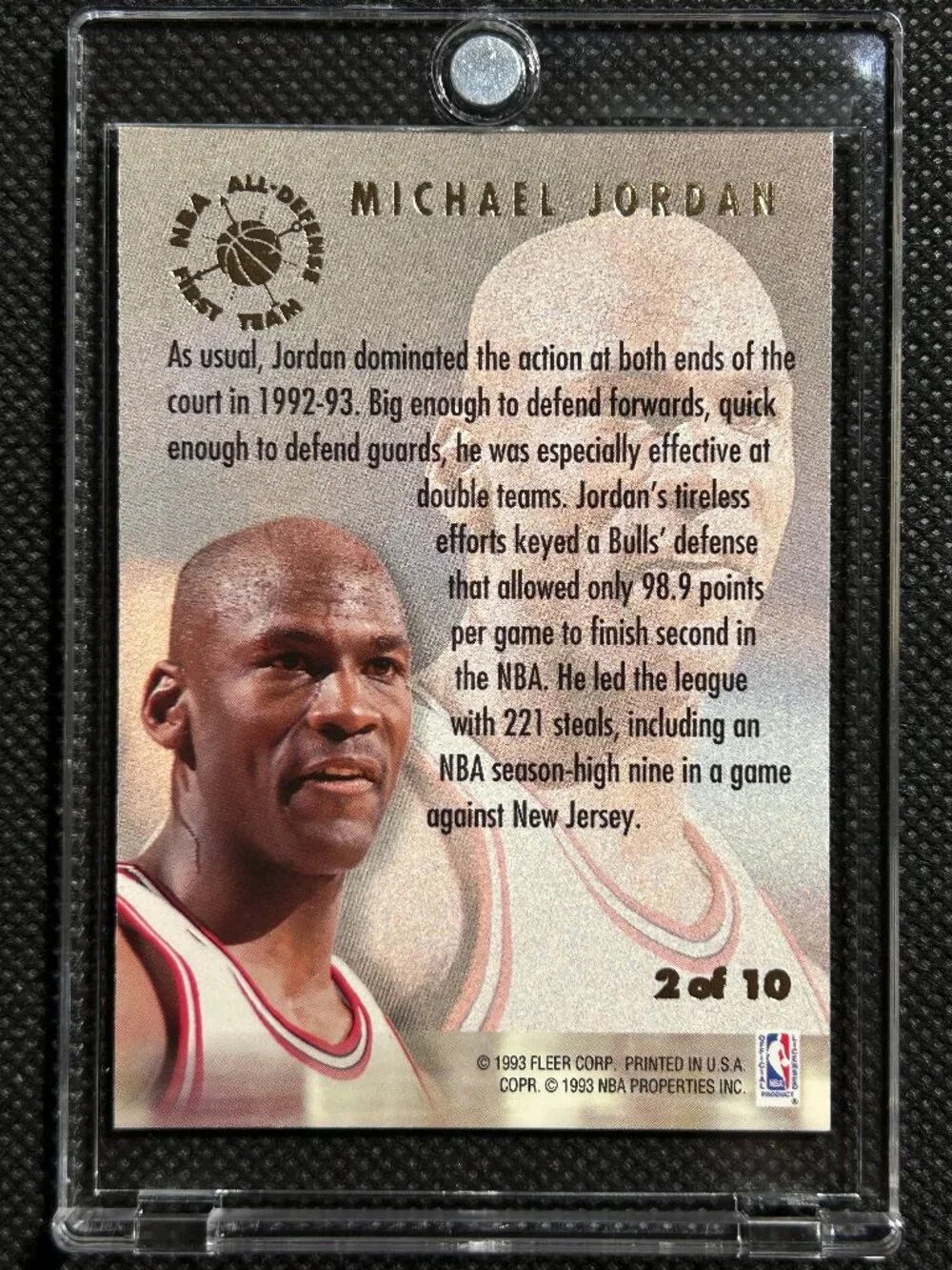 1993-94 Ultra Michael Jordan All Defensive Defense First Team Insert Card #2